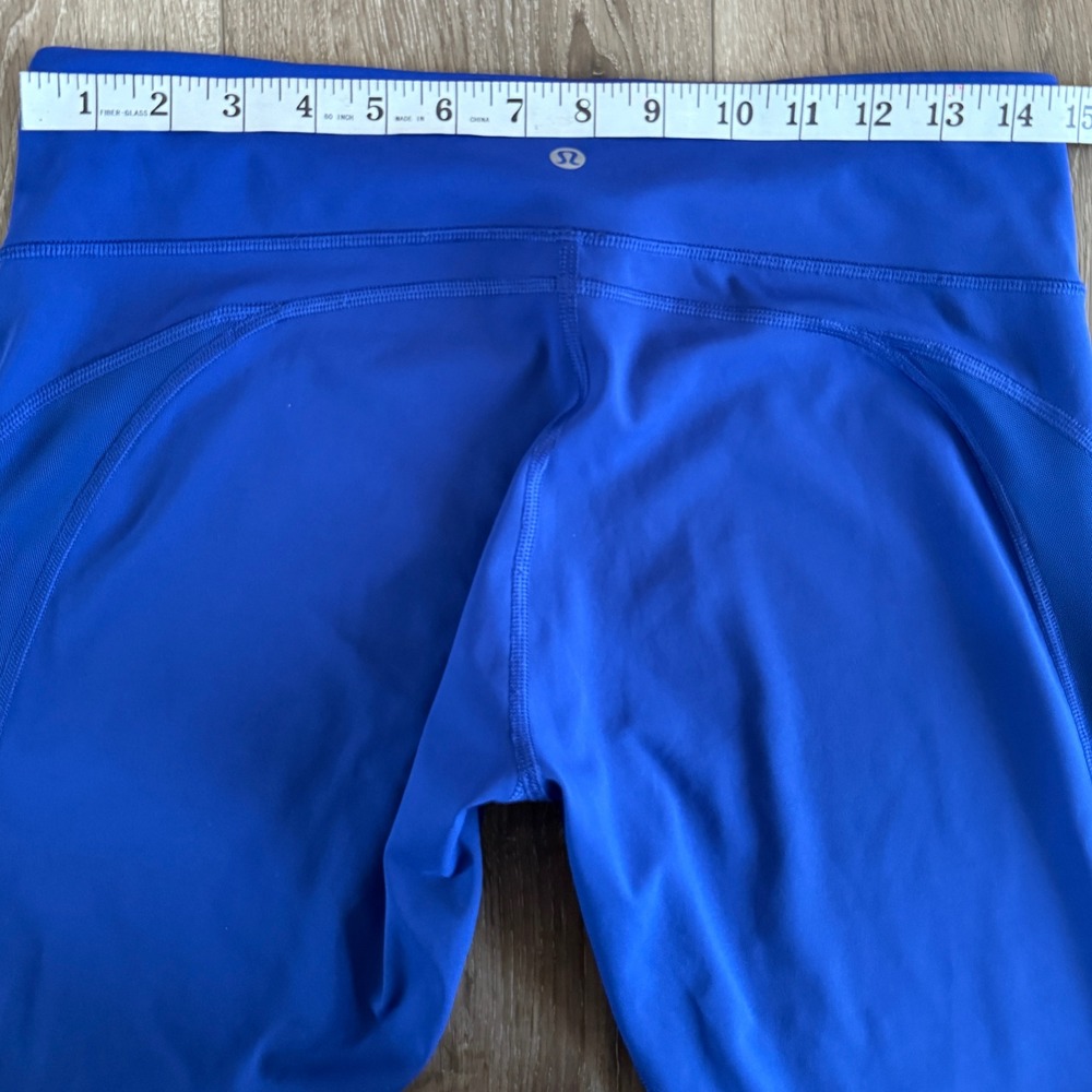 Lululemon Blue Mesh Ribbed Panel High Rise Leggings Size 10 - Picture 7 of 8